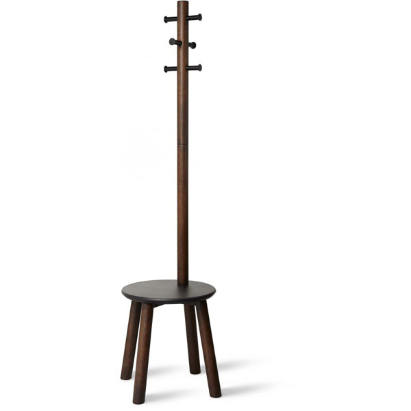 Ebern Designs Coat Rack With Integrated Stool Pillar Wayfair.co.uk